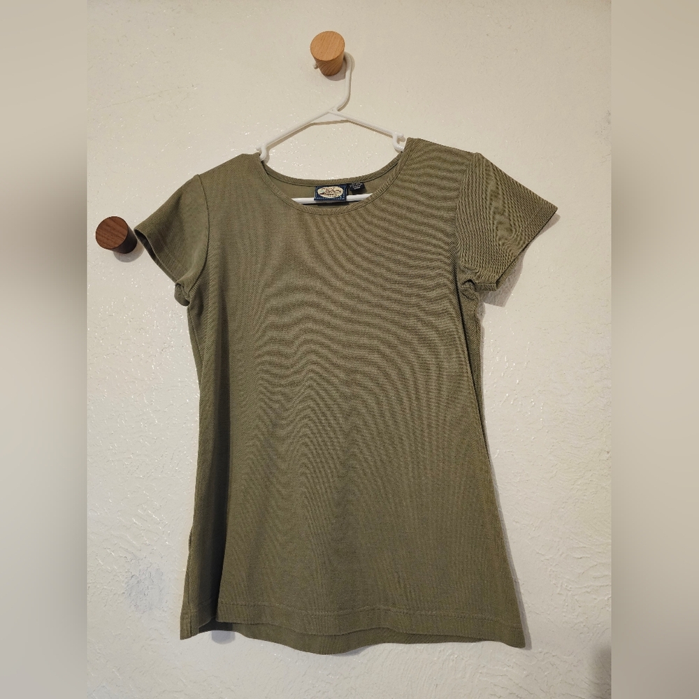 Tommy Bahama Olive Silk-Cotton Blend Tee